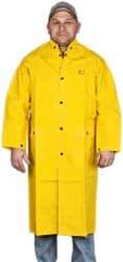 OnGuard - Size M, Yellow, Chemical, Rain Coat - 50" Chest, 2 Pockets - USA Tool & Supply