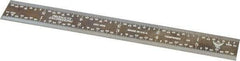 PEC Tools - 6" Long, 1/64, 1/32, 1/16, 1/8" Graduation, Rigid Steel Rule - 4R Graduation Style, 3/4" Wide, Black, Black Chrome Finish - USA Tool & Supply