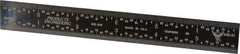 PEC Tools - 6" Long, 1/100, 1/64, 1/32, 1/10" Graduation, Rigid Steel Rule - 5R Graduation Style, 3/4" Wide, Black, Black Chrome Finish - USA Tool & Supply