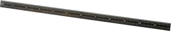 PEC Tools - 12" Long, 1/100, 1/64, 1/32, 1/10" Graduation, Flexible Steel Rule - 5R Graduation Style, 1/2" Wide, Black, Black Chrome Finish - USA Tool & Supply