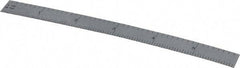 TESA Brown & Sharpe - 6" Long, 1/64, 1/32, 1/16, 1/8" Graduation, Flexible Steel Rule - 4R Graduation Style, 1/2" Wide, Silver, Satin Chrome Finish - USA Tool & Supply