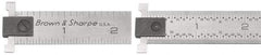 TESA Brown & Sharpe - 12" Long, 1/64, 1/32, 1/16, 1/8" Graduation, Steel Rule - 4R Graduation Style, 1" Wide, Silver, Satin Chrome Finish - USA Tool & Supply
