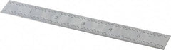 TESA Brown & Sharpe - 6" Long, 1/100, 1/64, 1/32, 1/10" Graduation, Rigid Stainless Steel Rule - 5R Graduation Style, 3/4" Wide, Silver, Satin Chrome Finish - USA Tool & Supply