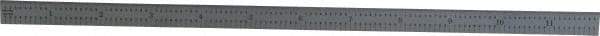 PEC Tools - 12" Long, 1/100, 1/64, 1/32, 1/10" Graduation, Flexible Steel Rule - 5R Graduation Style, 1/2" Wide, Silver, Satin Chrome Finish - USA Tool & Supply