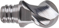 Iscar - MM EBA Grade IC08 Carbide Ball Nose Milling Tip Insert - Uncoated, 2 Flutes, 3/8" Cutting Diam, 0.27" Depth of Cut, 0.51" Extension, 3/16" Cnr Rad, 45° Helix - USA Tool & Supply