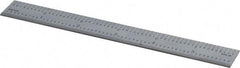 PEC Tools - 6" Long, 1/100, 1/64, 1/32, 1/10" Graduation, Rigid Steel Rule - 5R Graduation Style, 3/4" Wide, Silver, Satin Chrome Finish - USA Tool & Supply