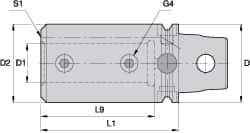 Kennametal - 10mm Bore Diam, 40mm Body Diam x 55mm Body Length, Boring Bar Holder & Adapter - 48mm Bore Depth, Internal & External Coolant - Exact Industrial Supply