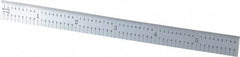 PEC Tools - 6" Long, 1/100, 1/64, 1/32, 1/10" Graduation, Flexible Steel Rule - 5R Graduation Style, 1/2" Wide, Silver, Satin Chrome Finish - USA Tool & Supply