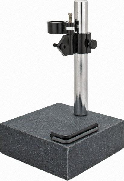 Value Collection - Granite, Rectangular Base, Comparator Gage Stand - 10" High, 6" Base Length x 6" Base Width x 2" Base Height - USA Tool & Supply