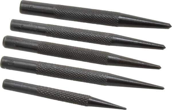 Value Collection - 5 Piece, 1/16 to 5/32", Center Punch Set - Round Shank, Comes in Vinyl Pouch - USA Tool & Supply