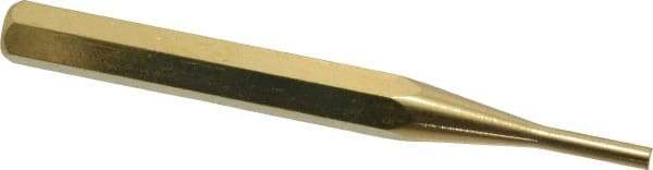 Made in USA - 1/8" Pin Punch - 3-1/2" OAL, Brass - USA Tool & Supply