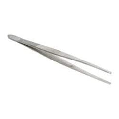 Value Collection - 7" OAL Stainless Steel Assembly Tweezers - Blunt, Serrated Points - USA Tool & Supply