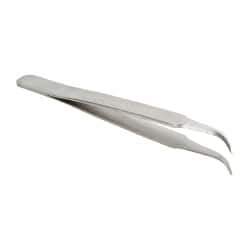 Value Collection - 4-1/4" OAL Stainless Steel Assembly Tweezers - Sharp Bent Points - USA Tool & Supply