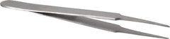 Value Collection - 4-1/4" OAL Stainless Steel Assembly Tweezers - Narrow Sharp Points - USA Tool & Supply