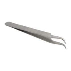 Value Collection - 4-1/2" OAL 7-SS Precision Tweezers - Curved Fine Point - USA Tool & Supply