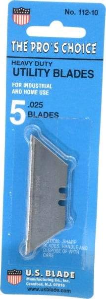 U.S. Blade - 5 Piece Steel Utility Knife Blade - 0.025" Blade Thickness - USA Tool & Supply