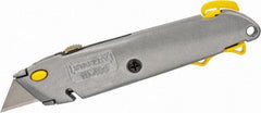 Stanley - Retractable Utility Knife - Aluminum Handle, 3 Blades Included - USA Tool & Supply