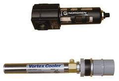 Vortec - 400 BTU per Hour, Vortex Enclosure Cooler without Thermostat - 1/8 NPT Thread, 8 Cubic Ft. per min - USA Tool & Supply