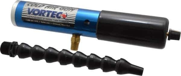 Vortec - 8" Long Hose, 900 BTU/Hr Air Capacity, 1 Outlet, Cold Air Gun - 10-5/8" Tank/Unit Length, 6.63" High Tank/Unit - USA Tool & Supply