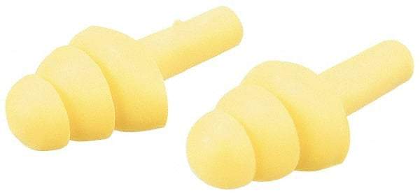 3M - Reusable, Uncorded, 25 dB, Flange Earplugs - Yellow, 100 Pairs - USA Tool & Supply