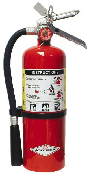 Amerex - 5 Lb, 2-A:10-B:C Rated, Dry Chemical Fire Extinguisher - USA Tool & Supply