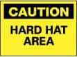 NMC - "Caution - Hard Hat Area", 10" Long x 14" Wide, Rigid Plastic Safety Sign - Rectangle, 0.05" Thick, Use for Accident Prevention - USA Tool & Supply