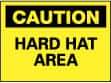 NMC - "Caution - Hard Hat Area", 10" Long x 14" Wide, Aluminum Safety Sign - Rectangle, 0.04" Thick, Use for Accident Prevention - USA Tool & Supply
