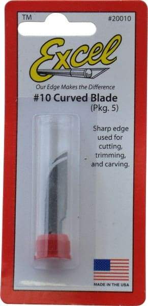 Excel - 5 Piece Steel Hobby Blade - 1-7/16" OAL - USA Tool & Supply