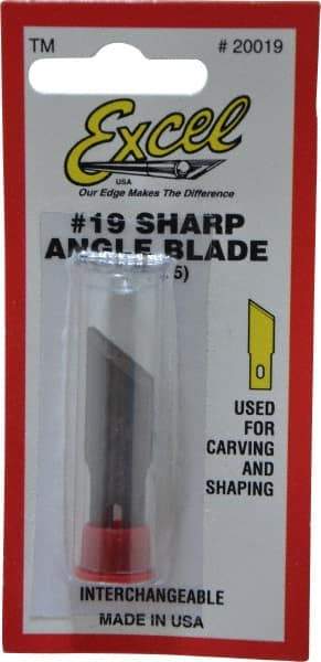 Excel - 5 Piece Steel Hobby Blade - 1-5/8" OAL - USA Tool & Supply