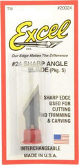 Excel - 5 Piece Steel Hobby Blade - 1-1/2" OAL - USA Tool & Supply