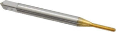 OSG - #0-80 UNF H2 Thread Limit Bottoming Thread Forming Tap - Cobalt, TiN Finish, 1-5/8" OAL, 5/16" Thread Length, Right Hand Thread, Series HY-PRO NRT - USA Tool & Supply