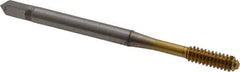 OSG - #6-32 UNC H5 Thread Limit Bottoming Thread Forming Tap - Cobalt, TiN Finish, 2" OAL, 11/16" Thread Length, Right Hand Thread, Series HY-PRO NRT - USA Tool & Supply