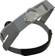 Made in USA - 2.25x Magnification, Acrylic, Rectangular Magnifier - 3-1/8 Inch Long x 1-1/8 Inch Wide Lens, Headband Mount, 8 without Auxiliary Lens and 3 with Auxiliary Lens Inch Focal Distance - USA Tool & Supply