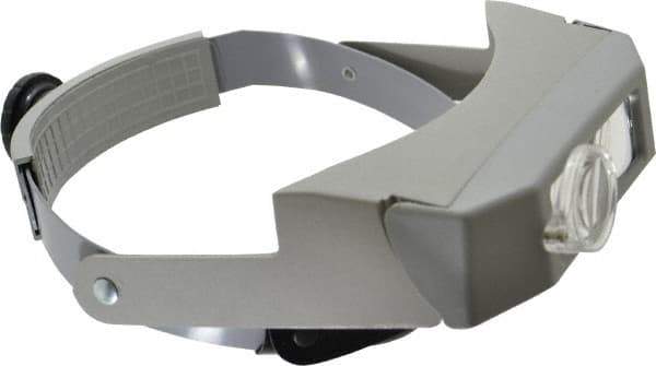 Made in USA - 2.75x Magnification, Acrylic, Rectangular Magnifier - 3-1/8 Inch Long x 1-1/8 Inch Wide Lens, Headband Mount, 6 without Auxiliary Lens and 2 with Auxiliary Lens Inch Focal Distance - USA Tool & Supply