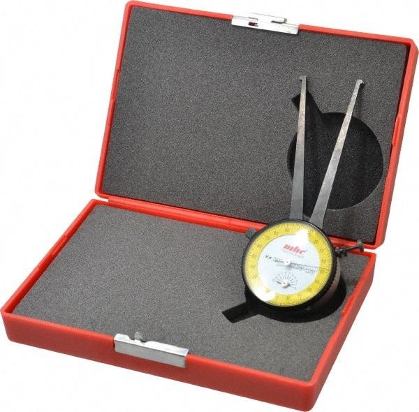 Value Collection - 3/8 to 1-3/8" Black Oxide & Chrome Plated Inside Dial Caliper Gage - 0.001" Graduation, 0.038mm Accuracy, 3-1/4" Leg Length, Ball Contact Points - USA Tool & Supply