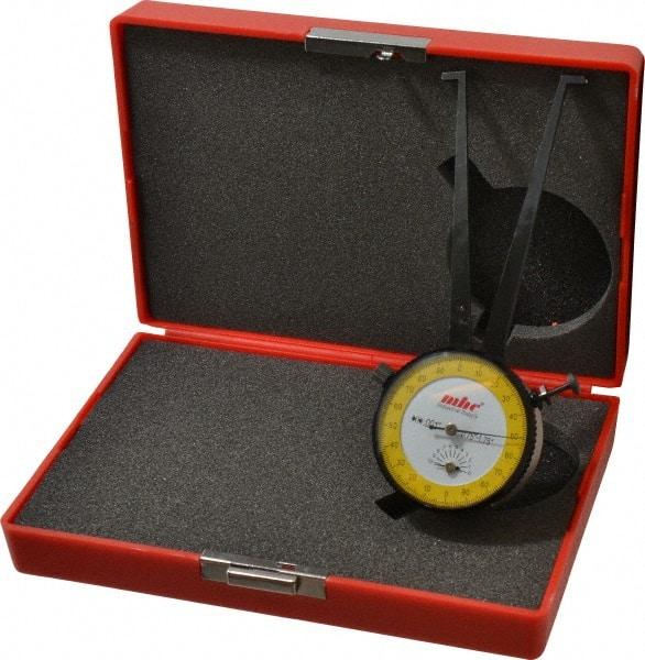 Value Collection - 3/4 to 1-3/4" Black Oxide & Chrome Plated Inside Dial Caliper Gage - 0.001" Graduation, 0.038mm Accuracy, 3-1/4" Leg Length, Ball Contact Points - USA Tool & Supply