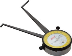 Value Collection - 2-7/8 to 3-7/8" Black Oxide & Chrome Plated Inside Dial Caliper Gage - 0.001" Graduation, 0.038mm Accuracy, 3-1/4" Leg Length, Ball Contact Points - USA Tool & Supply