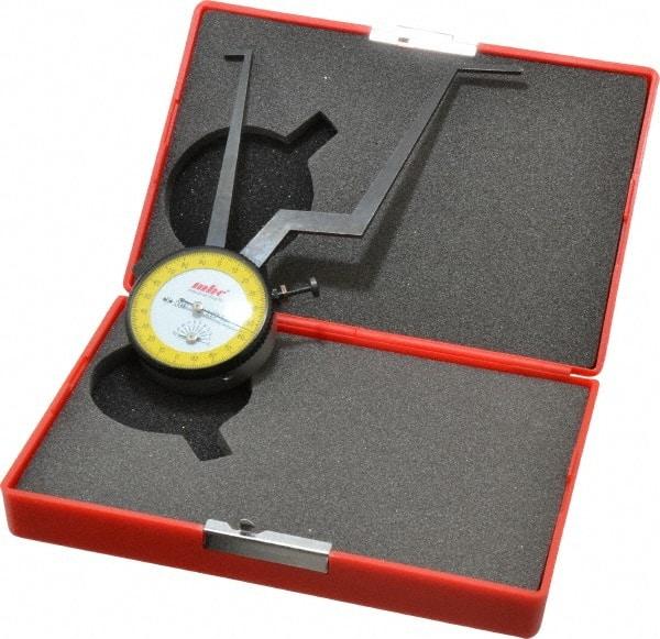 Value Collection - 3-1/4 to 4-1/4" Black Oxide & Chrome Plated Inside Dial Caliper Gage - 0.001" Graduation, 0.038mm Accuracy, 3-1/4" Leg Length, Ball Contact Points - USA Tool & Supply