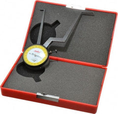 Value Collection - 3-1/4 to 4-1/4" Black Oxide & Chrome Plated Inside Dial Caliper Gage - 0.001" Graduation, 0.038mm Accuracy, 3-1/4" Leg Length, Ball Contact Points - USA Tool & Supply
