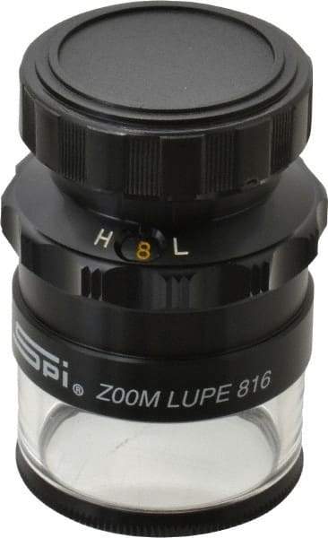 SPI - 8x to 16x Magnification Zoom Comparator - 0.7880 to 0.3940 Inch Field View, 0.005 Inch Increments - USA Tool & Supply
