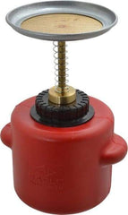 Eagle - 1 Quart Capacity, 9-3/4 Inch High x 5-1/4 Inch Diameter, Polyethylene Plunger Can - 5-1/4 Inch Dasher Diameter, Red, Approval Listing/Regulation FM - USA Tool & Supply