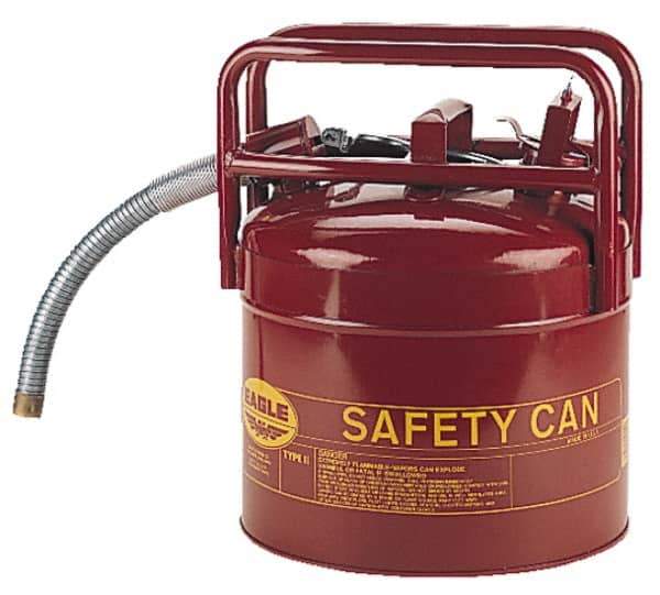 Eagle - 5 Gal Galvanized Steel Type II DOT Safety Can - 15-3/4" High x 12-1/2" Diam, Red with Yellow - USA Tool & Supply