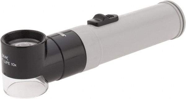 SPI - 10x Magnification, Handheld Magnifier - 1 Lens, Round, Includes Plastic Holder - USA Tool & Supply