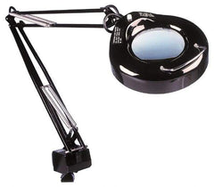 Value Collection - 38 Inch, Swing Arm, Clamp on, Fluorescent, Black, Magnifying Task Light - 22 Watt, 1.75x Magnification, 5 Inch Wide, 5 Inch Long - USA Tool & Supply