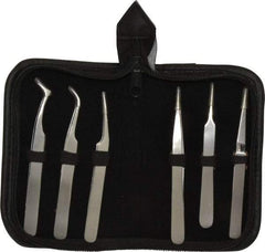 Value Collection - Stainless Steel Tweezer Set - 6 Piece - USA Tool & Supply