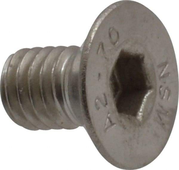 Value Collection - M6x1.00 Metric Coarse Hex Socket Drive, 90° Flat Screw - Grade 18-8 & Austenitic A2 Stainless Steel, Black Oxide Finish, Fully Threaded, 10mm OAL - USA Tool & Supply