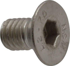Value Collection - M6x1.00 Metric Coarse Hex Socket Drive, 90° Flat Screw - Grade 18-8 & Austenitic A2 Stainless Steel, Black Oxide Finish, Fully Threaded, 10mm OAL - USA Tool & Supply