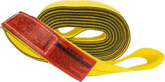 Lift-All - 12' Long x 2" Wide, 9,600 Lb Vertical Capacity, 2 Ply, Polyester Web Sling - 7,700 Lb Choker Capacity, Yellow - USA Tool & Supply