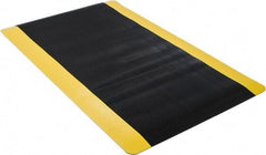 Wearwell - 5' Long x 3' Wide, Dry Environment, Anti-Fatigue Modular Matting System - Black with Yellow Borders, Vinyl with Vinyl Sponge Base, Beveled on 4 Sides - USA Tool & Supply