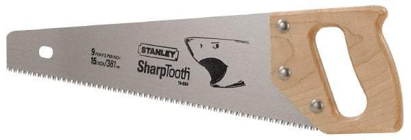 Stanley - 15" Blade Handsaw - Hardwood Handle - USA Tool & Supply